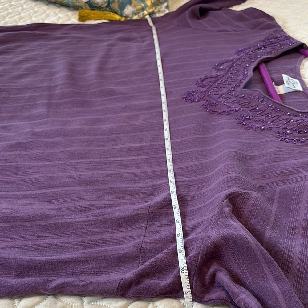Fashion Bug Purple Sequined Women's Tunic Top 30/32W - Picture 9 of 12